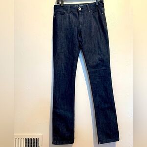 DL1961 Premium Denim Grace High Rise Straight Blue Jeans Sz 28 Cotton Dark Wash